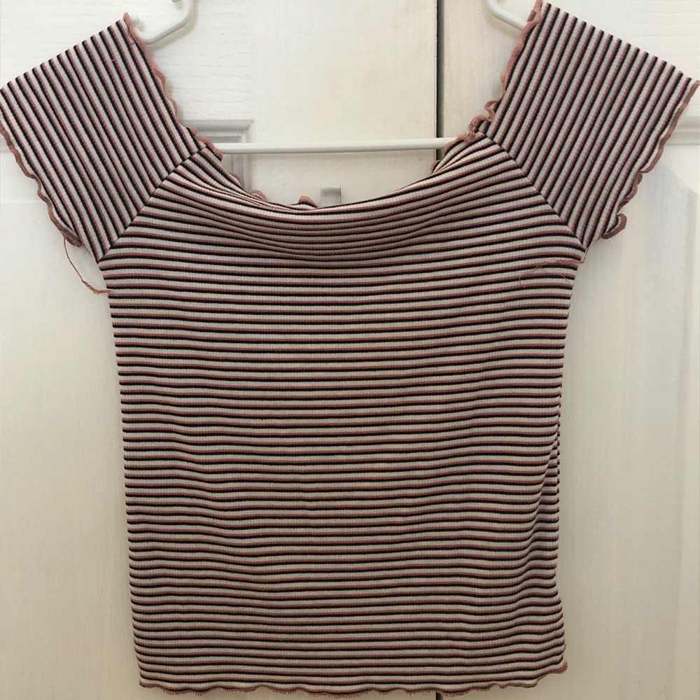 SOLD Papaya Off the shoulder crop top